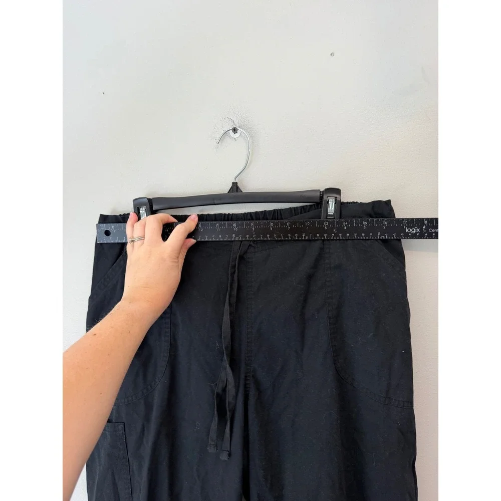 Scrubstar Black Cargo Scrub Pants Medium SSL09049B Drawstring Elastic Waist